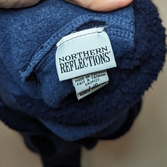 Vintage Northern Reflections Fleece Blue Navy Jacket Sweater Woman Large Grandma - Picture 8 of 8